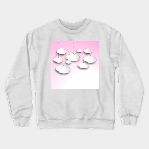 Clouds on strings in pink Crewneck Sweatshirt by Artskratch